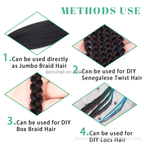 Pre stretched EZ Braiding Hair Extension Low Temperature Fiber Perm Yaki Jumbo Braids Soft Synthetic Hair Hot Water Easy Braid